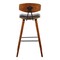 Armen Living Fox 28.5" Bar Height Brown Faux Leather and Walnut Wood Mid-Century Modern Bar Stool LCFOBAWABR30 - alternate 3